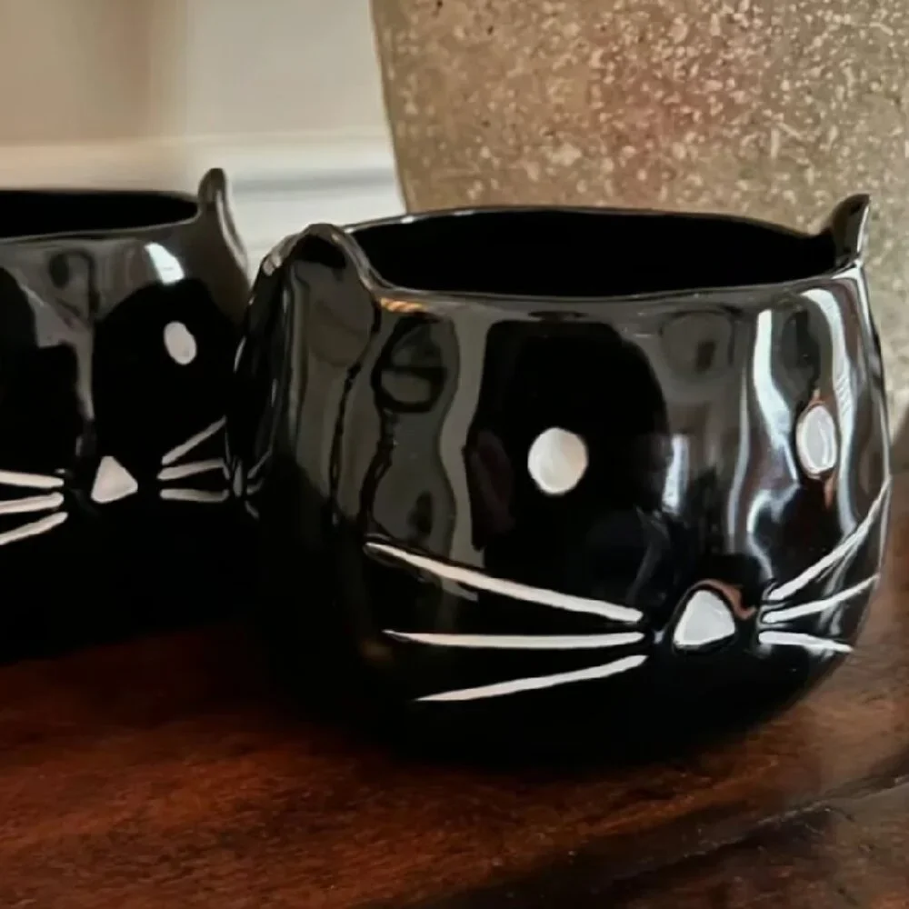 NEW S2 Pottery Barn Figural Black Cat Bowl | 4.5